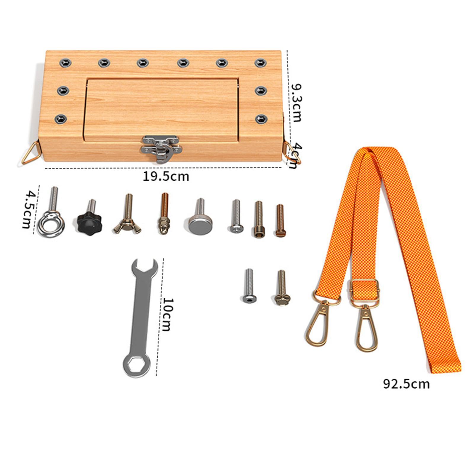 Sharplace Set di Attrezzi Giocattolo per Bambini con Tracolla, Robusto e Resistente, con Base in Legno per l'apprendimento, Adatto a Bambini di 3, 4 e 5