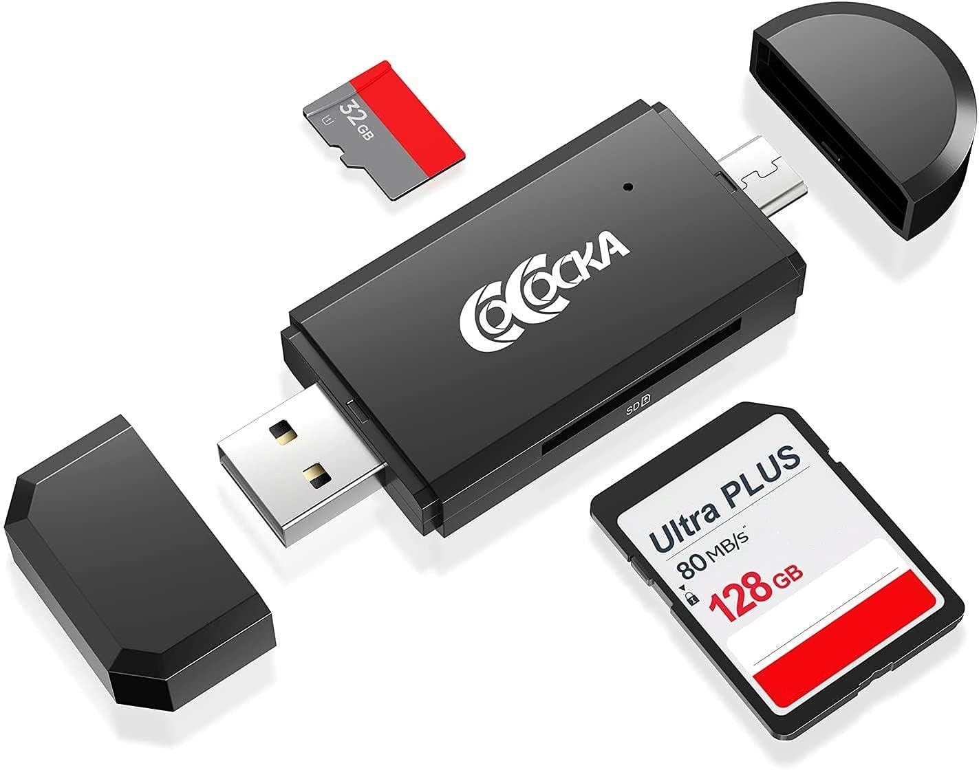 USB SD Card Reader, COCOCKA Micro SD/TF Flash Card Reader, Memory Card Reader, SD Card Adapter with OTG Function for PC/Laptop/Android Phone/Tablets (USB 2.0) : Electronics