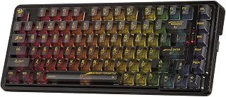 Redragon K649 Pro 78% Wireless Gasket RGB Gaming Keyboard - Hot-Swap, 5-Layer Noise Reduction, Tri-Mode, Transparent Design