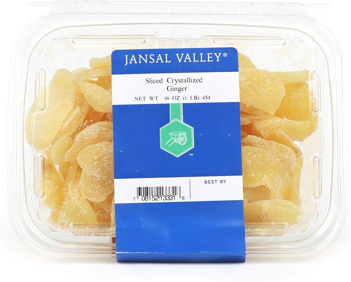 Jansal Valley Sliced Crystallized Ginger, 1 Pound