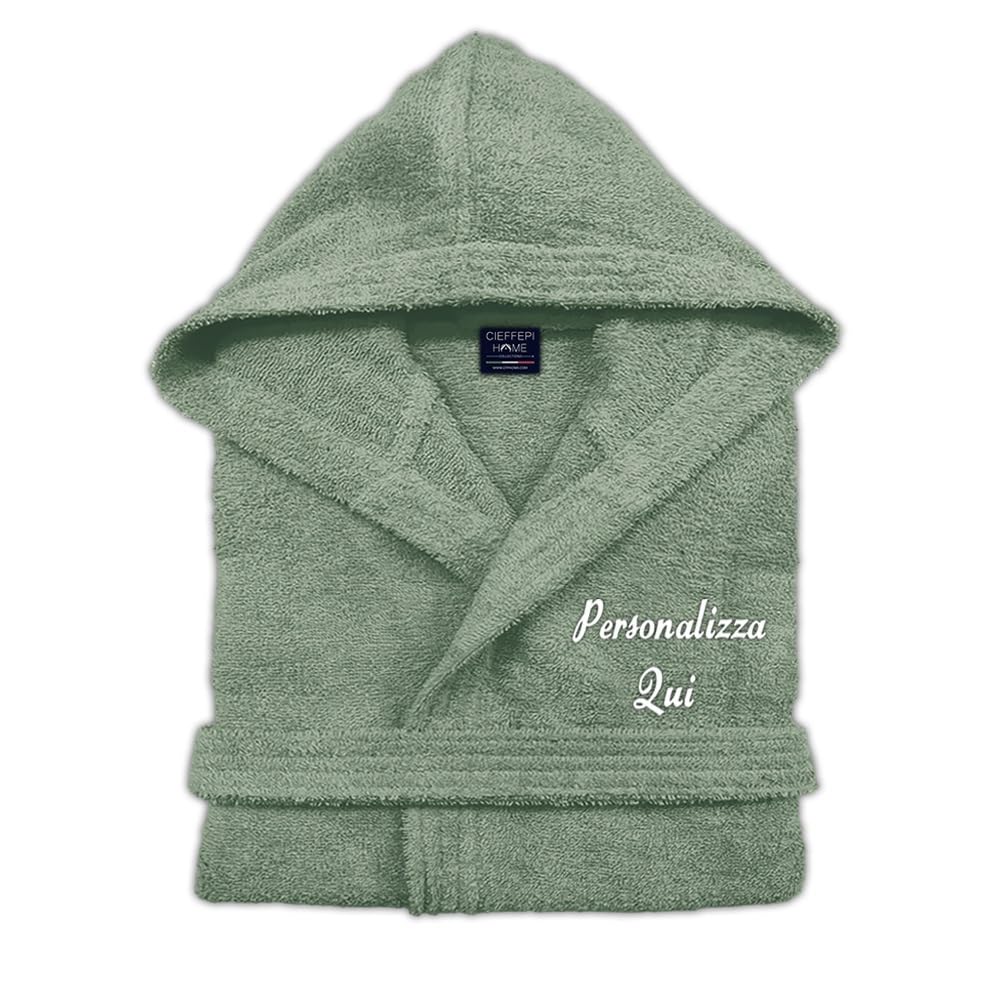 Cieffepi Home Collections Solo Mio Peignoir personnalisé en éponge douce hydrophile de pur coton