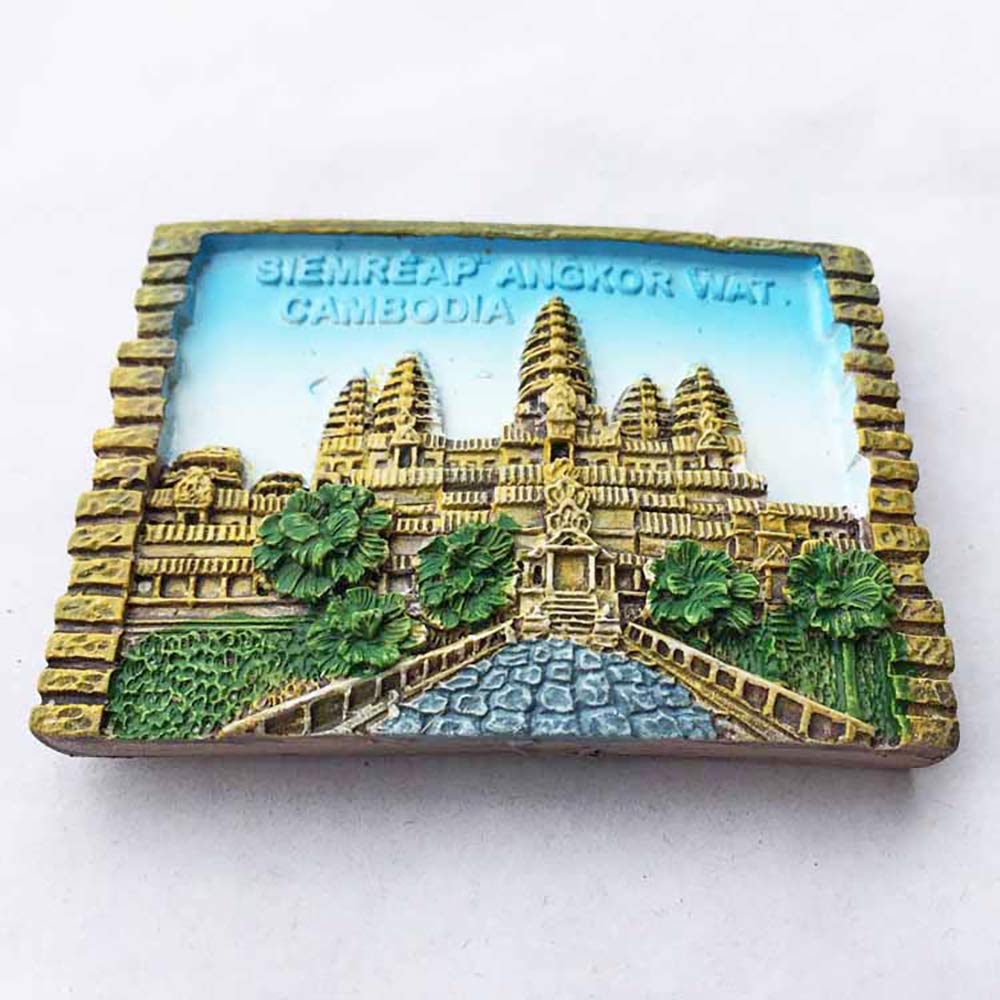 Calamita da frigorifero 3D Angkor Wat Cambogia, souvenir da viaggio, collezione regalo per la casa e la cucina decorazione magnetica adesivo cambogia magnete frigorifero