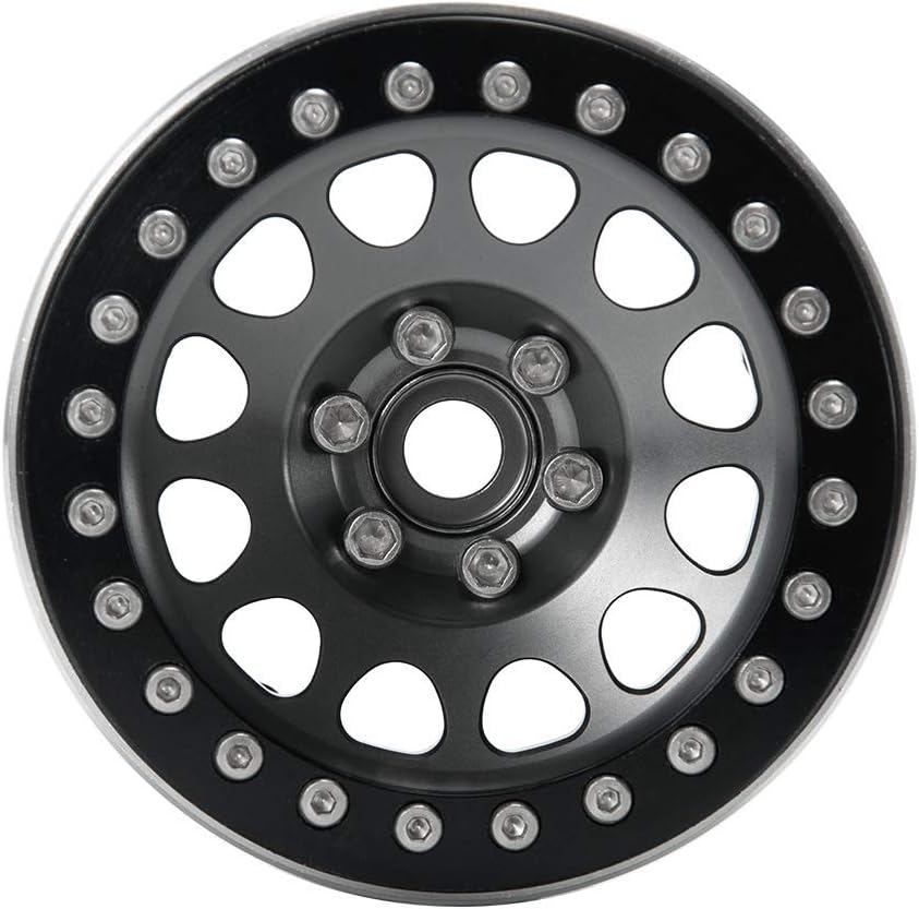 RCLIONS Aluminum Alloy 2.2" Beadlock Wheel Rim for 1/10 RC Rock Crawler Car Axial Wraith-1 Piece (Titanium Color)