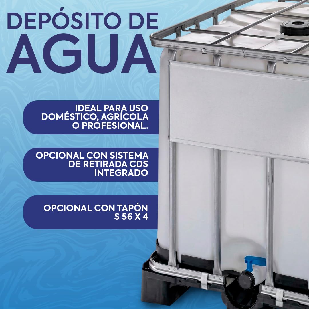 Werit Contenedor Depósito 600 litros con Palet de plástico
