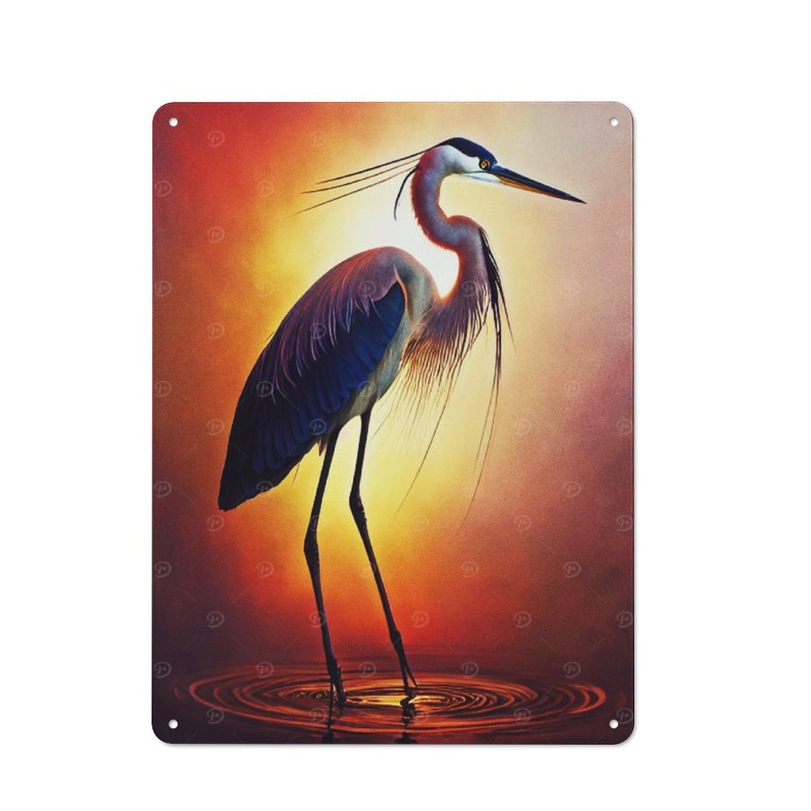 Junmoney Style-2 Metal Wall Sign 40X30cm Featuring Paint Stork For Garage Or Workshop, Suited To Diy Enthusiasts