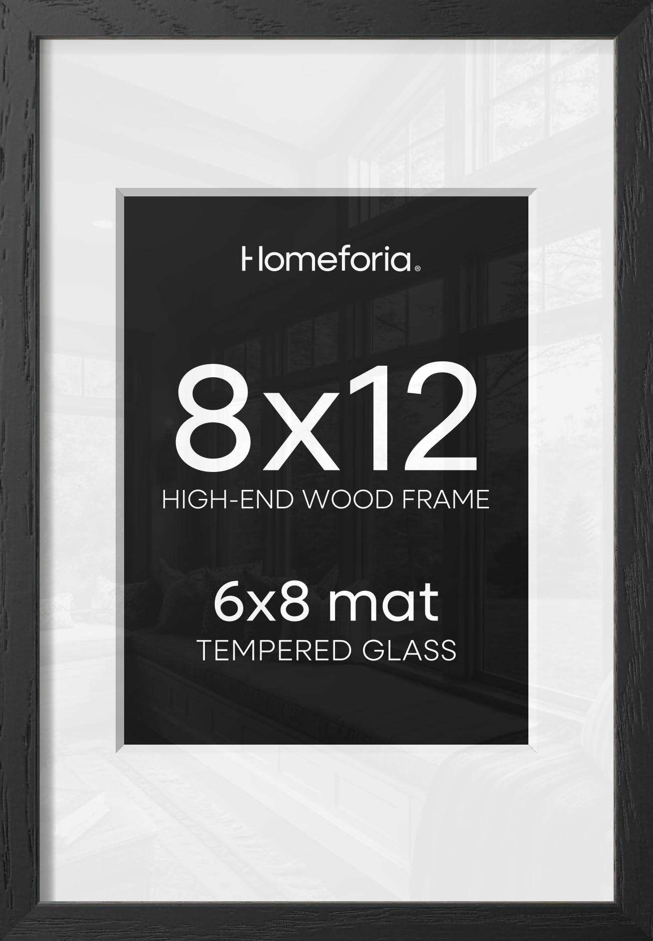 Homeforia 8x12 Black Picture Frame