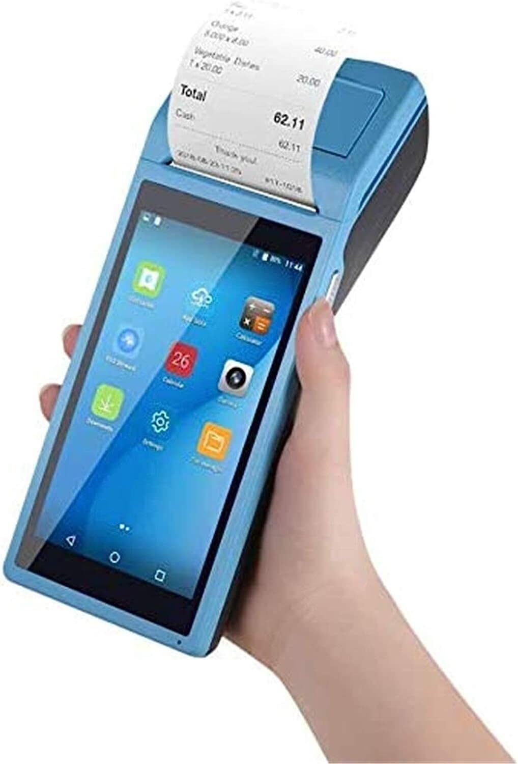 HSF Lettore di codici a barre Scanner di codici a barre portatile, stampante for ricevute terminale pos con schermo da 5,5 pollici
