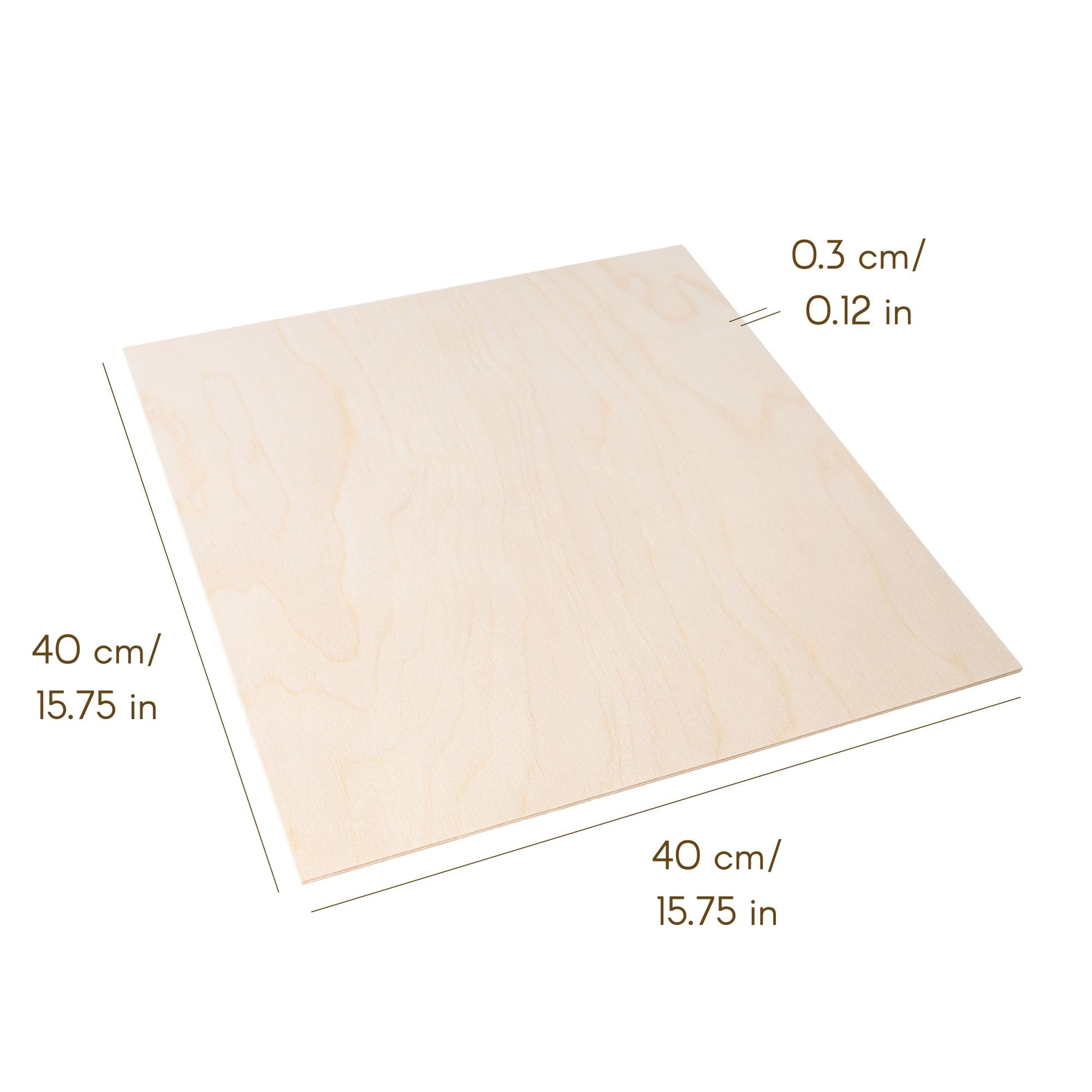 Creative Deco 20 Quadratische Sperrholzplatte 3mm | 400 x 400 (+/- 2) mm | Birkensperrholz Dünne Holz-Zuschnitte | Perfektes Blatt für Laubsäge Brandmalerei Laserschnitt CNC Router