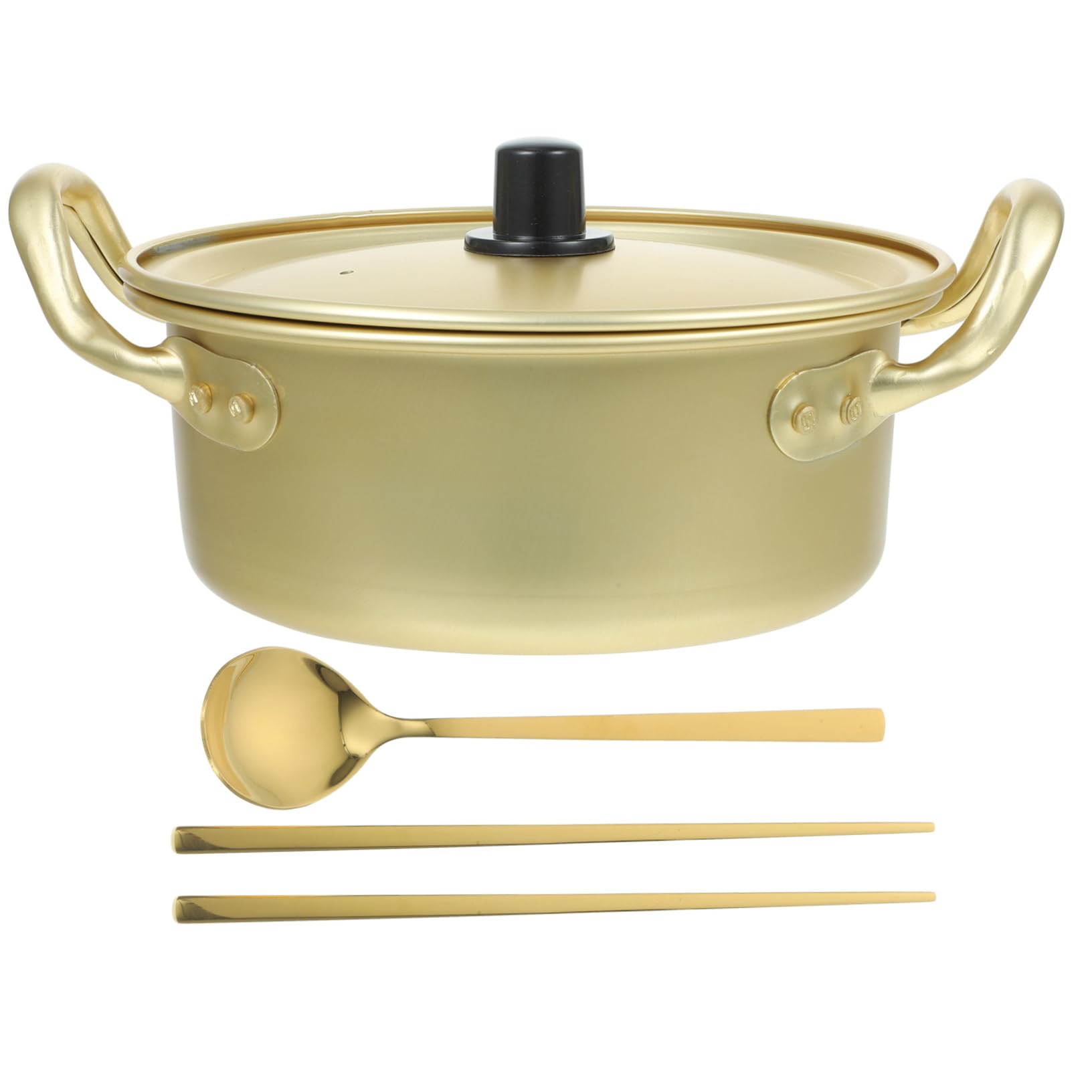 OFFSCH Korean Ramen Cooking Pot Big Aluminum Pot with Double Handles Non-slip Handle