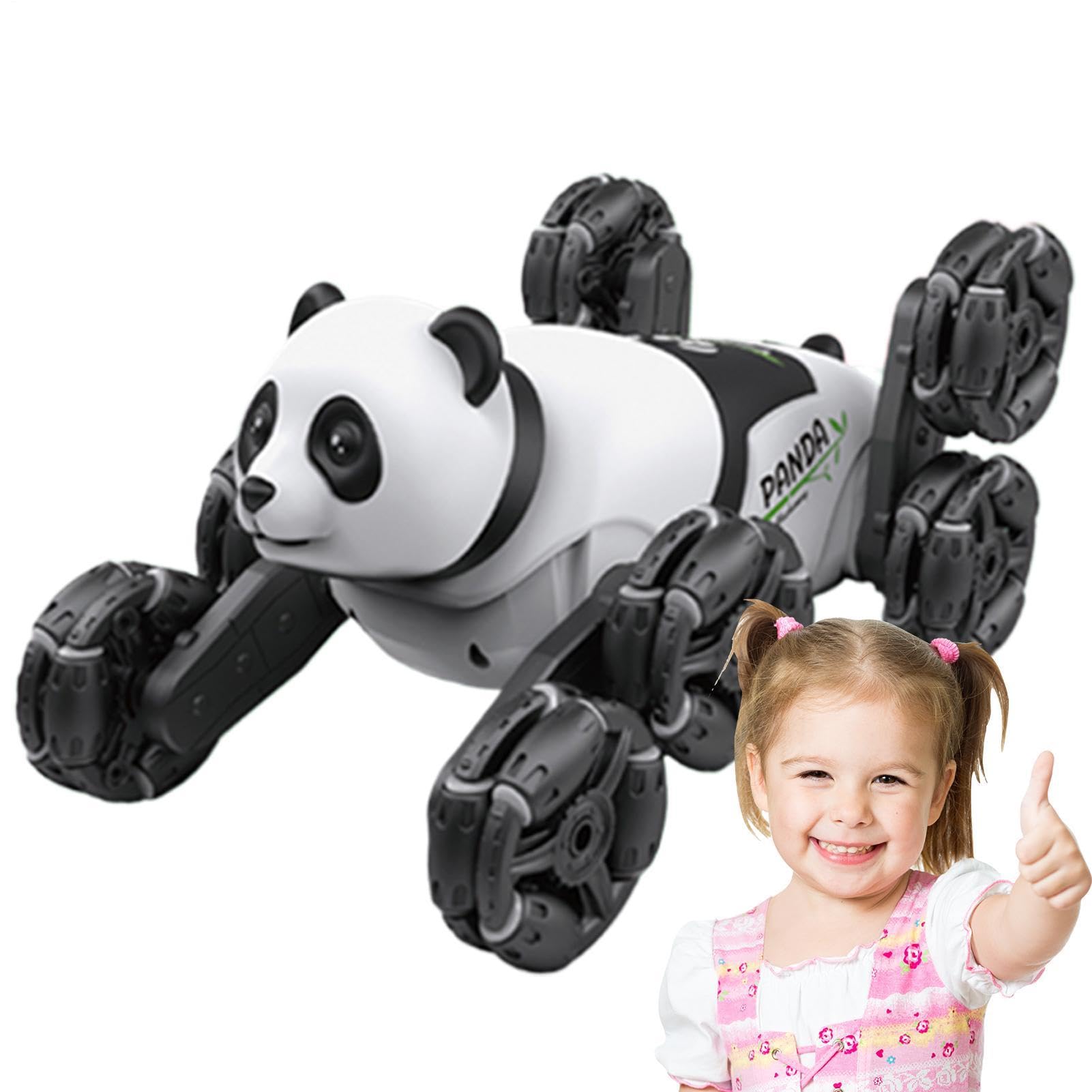 Automobiline Giocattolo Radiocomandate Giocattolo Veicolo Robot | Macchina Giocattolo Acrobatica Panda Robot con Spruzzo di Luce Per Tutti Gli Adolescenti Giovani Bambini E