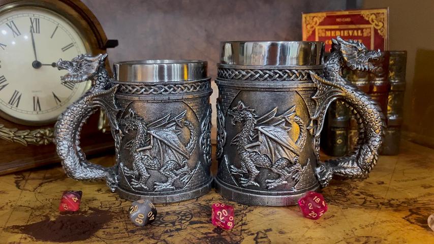Onebttl Drachen-Bierkrug Aus Edelstahl – 680 Ml, Doppelwandig Isoliert, Mit Deckel (perfektes Geschenk Für Männer & Gamer)