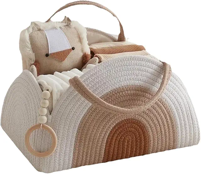 Organizador de Pañales con Compartimentos Desmontables - Cesto Muda Fraldas