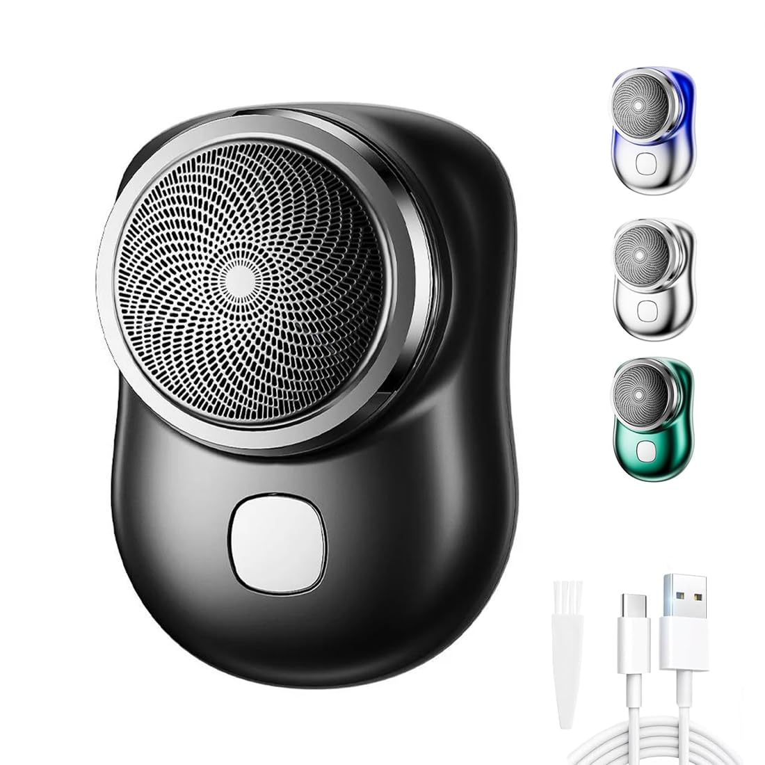 Mediawave Store - Mini Rasoio Elettrico da Uomo per Barba e Capelli, Rasoio Portatile da Viaggio Ricaricabile USB