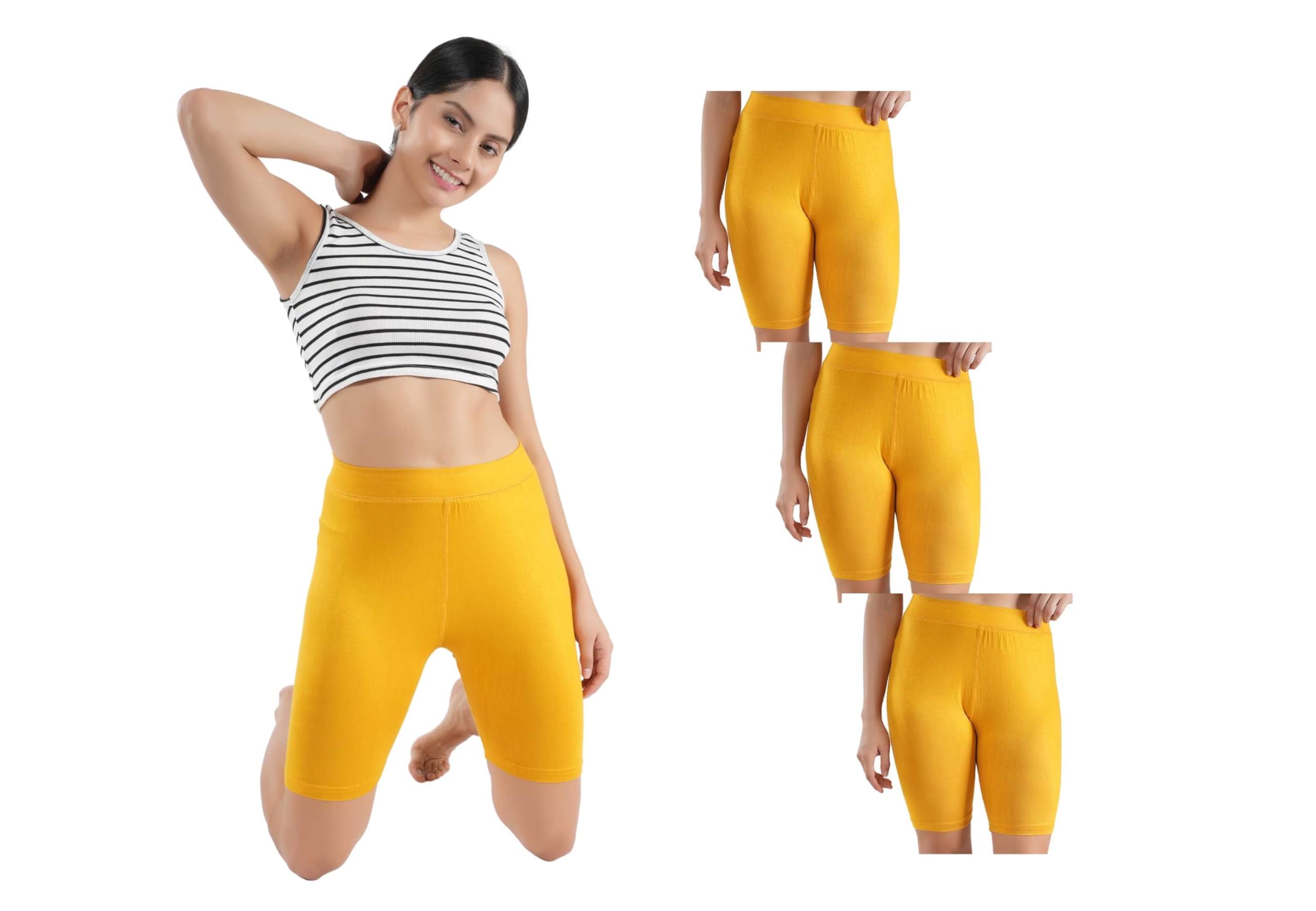 Flosee Women Viscose Lycra High Waist Boyshorts, Cycling Shorts, Gym Shorts, Running Shorts, Sports Shorts for Active Lifestyle Pack of 3-image-27