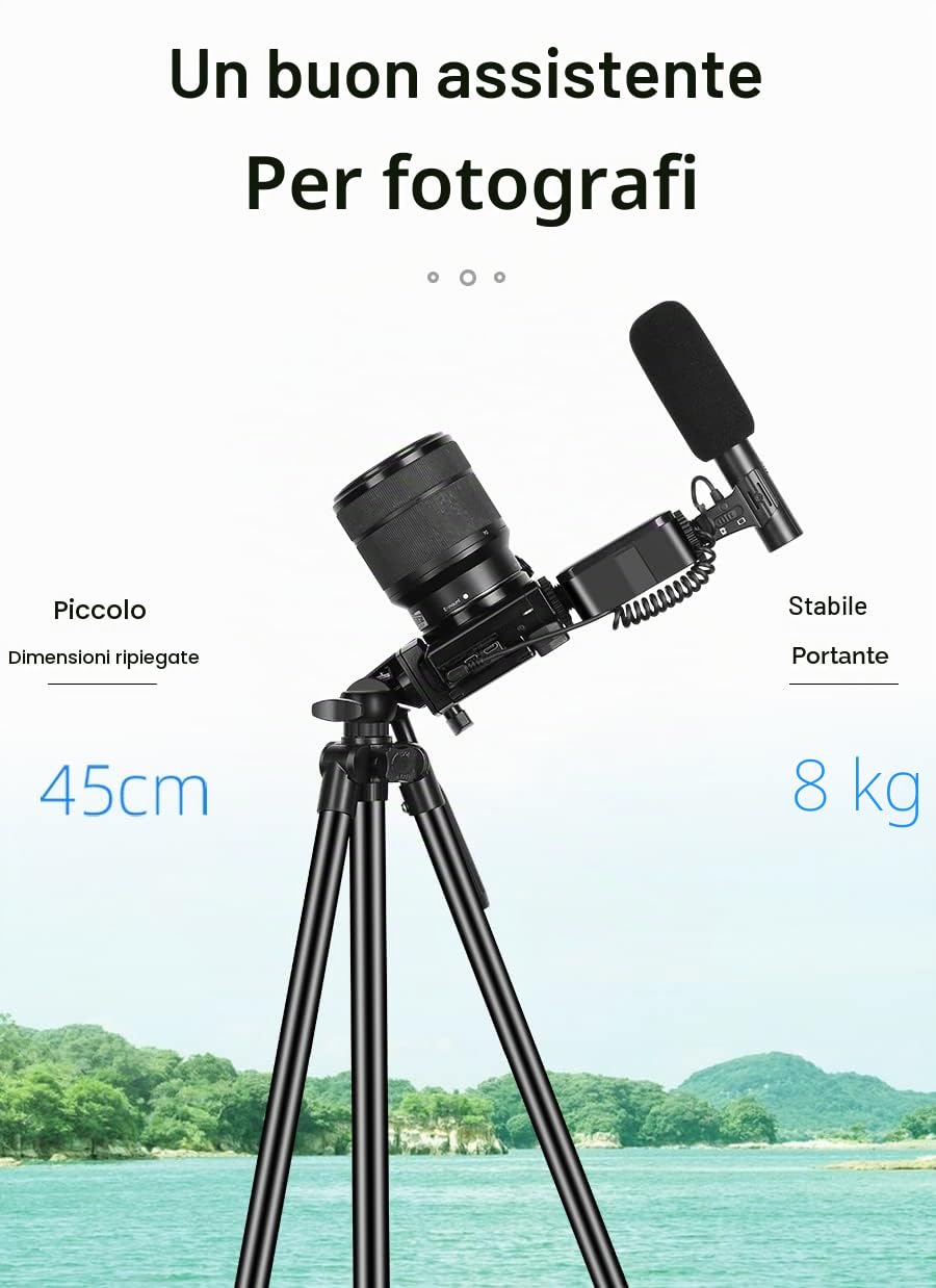 Kit per vlogging su YouTube, per iPhone/Androidphone/telecamere Supporto per telefono per registrazione video con treppiede estensibile/microfono/luce di riempimento/telecomando di cattura
