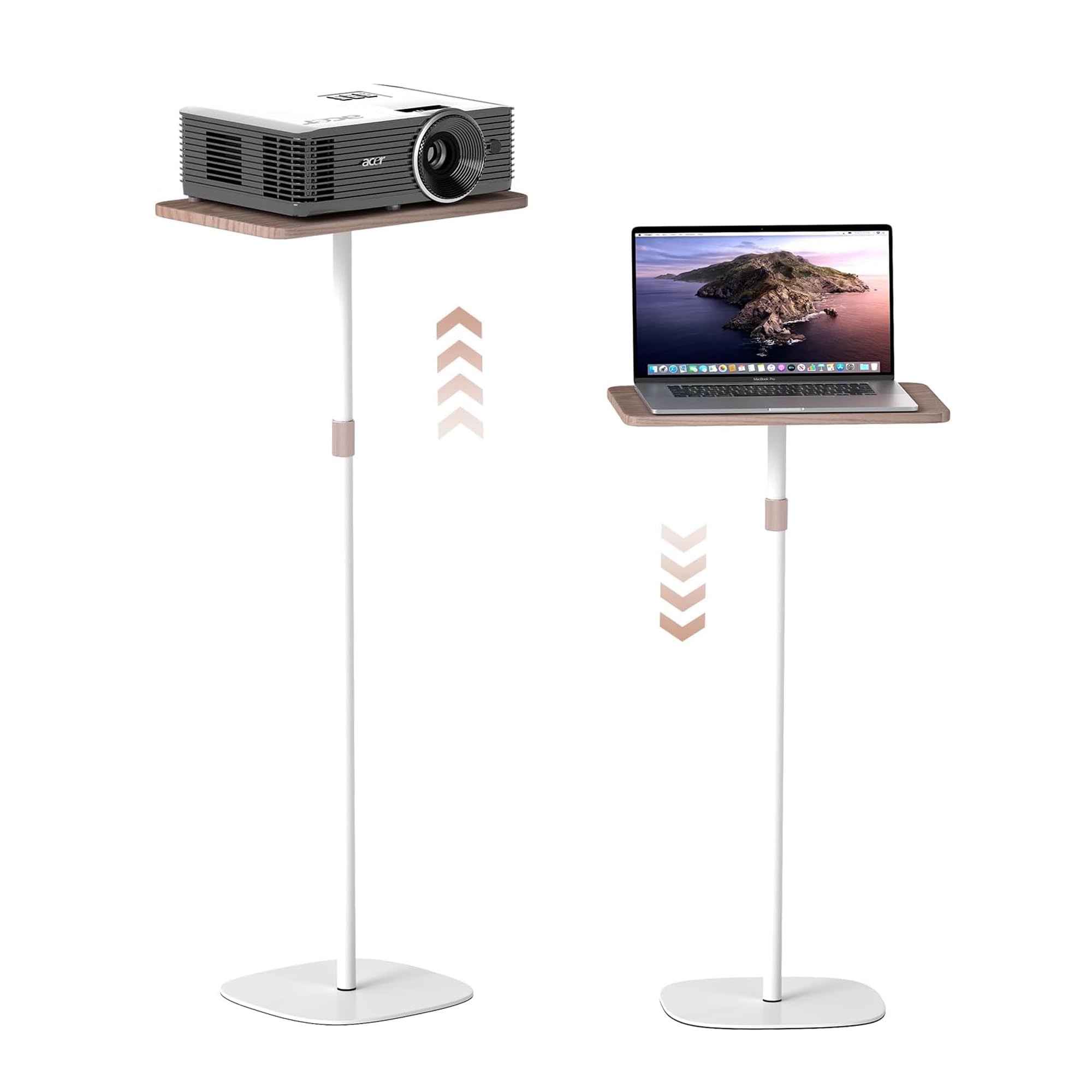 tonchean Stehpult Laptoptisch Höhenverstellbar 46–120cm Mobile Laptop-Ständer Schreibtisch Verstellbare Beistelltisch für Bett Sofa, Beweglicher Podiumstander für Büro und Schule, Weiß
