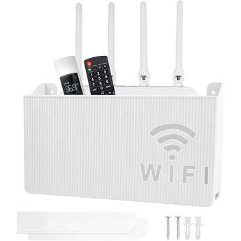 WiFi Router Box Router Cabinet Hide WLAN Storage Box Shelf Wall Mounting TV Cable Organiser Set Top Box Wall Mount White