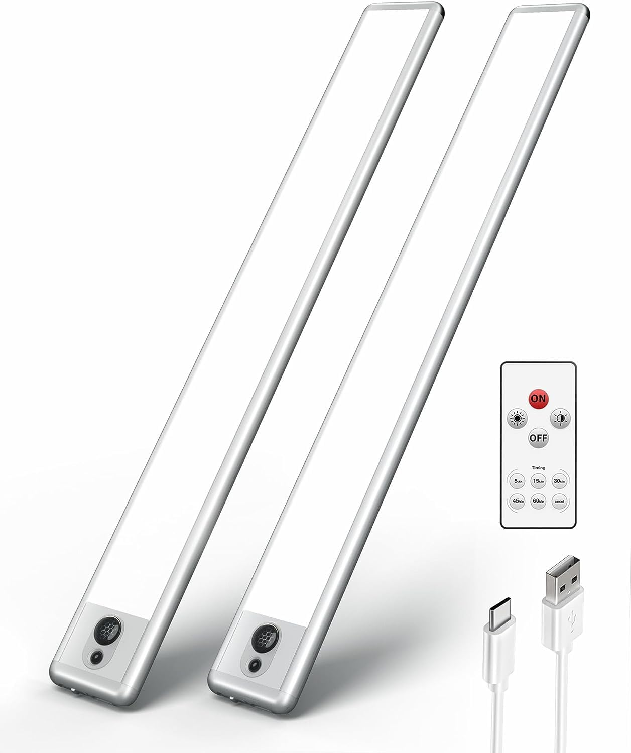 Luz LED Para Armario Con Sensor De Movimiento | USB Recargable | Tiras Magnéticas | Longitud 40 Cm