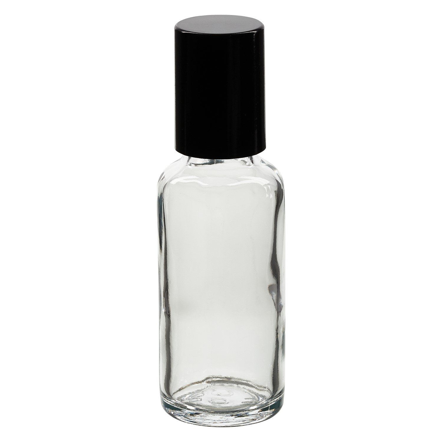 100x Glas Deostick mit klarer 30 mll Flasche, leerer Deo Roller - inkl. schwarzem Roll On Verschluss