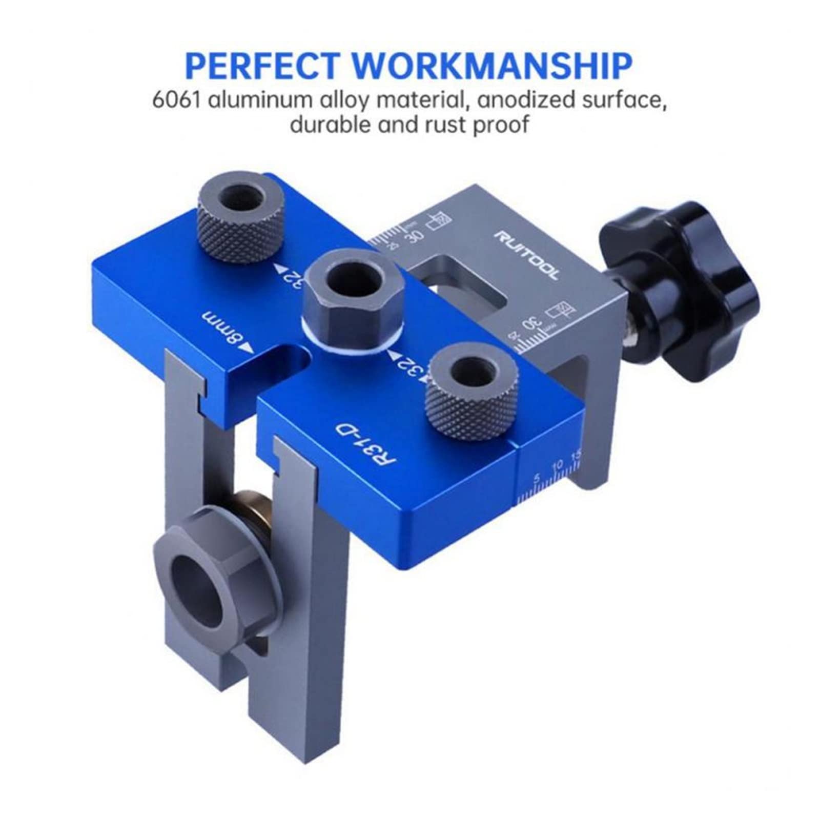 3w1 wiertło do otworów w drewnie pozycjoner przewodnik lokalizator Jig stolarka zestaw do organizacji 6-15mm wiertła Adjustabl stolarstwo narzędzie do majsterkowania(Set A)