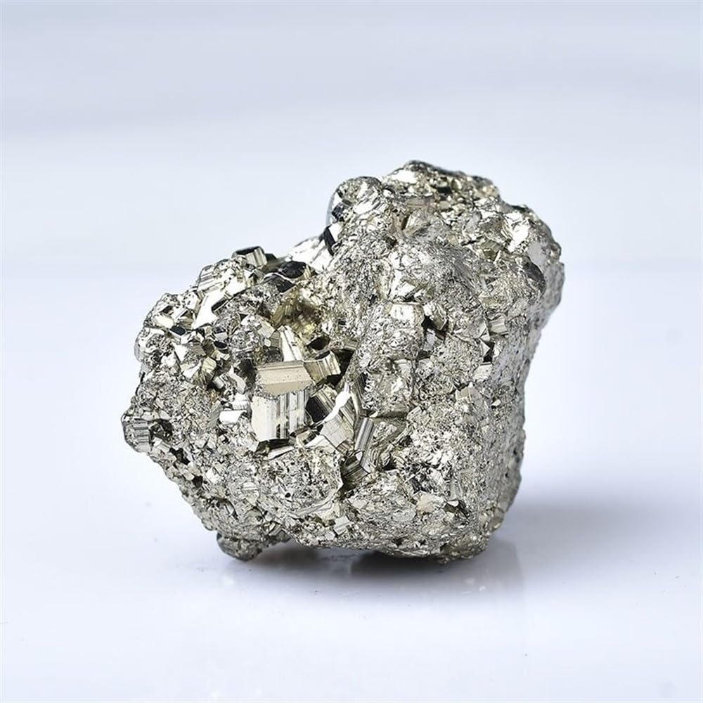 KJEBVHIRS Pyrite Crystal Cluster Irregular Stone Rock Sample Home Decoration Raw Crystals Ornaments (Size : 150-200g)