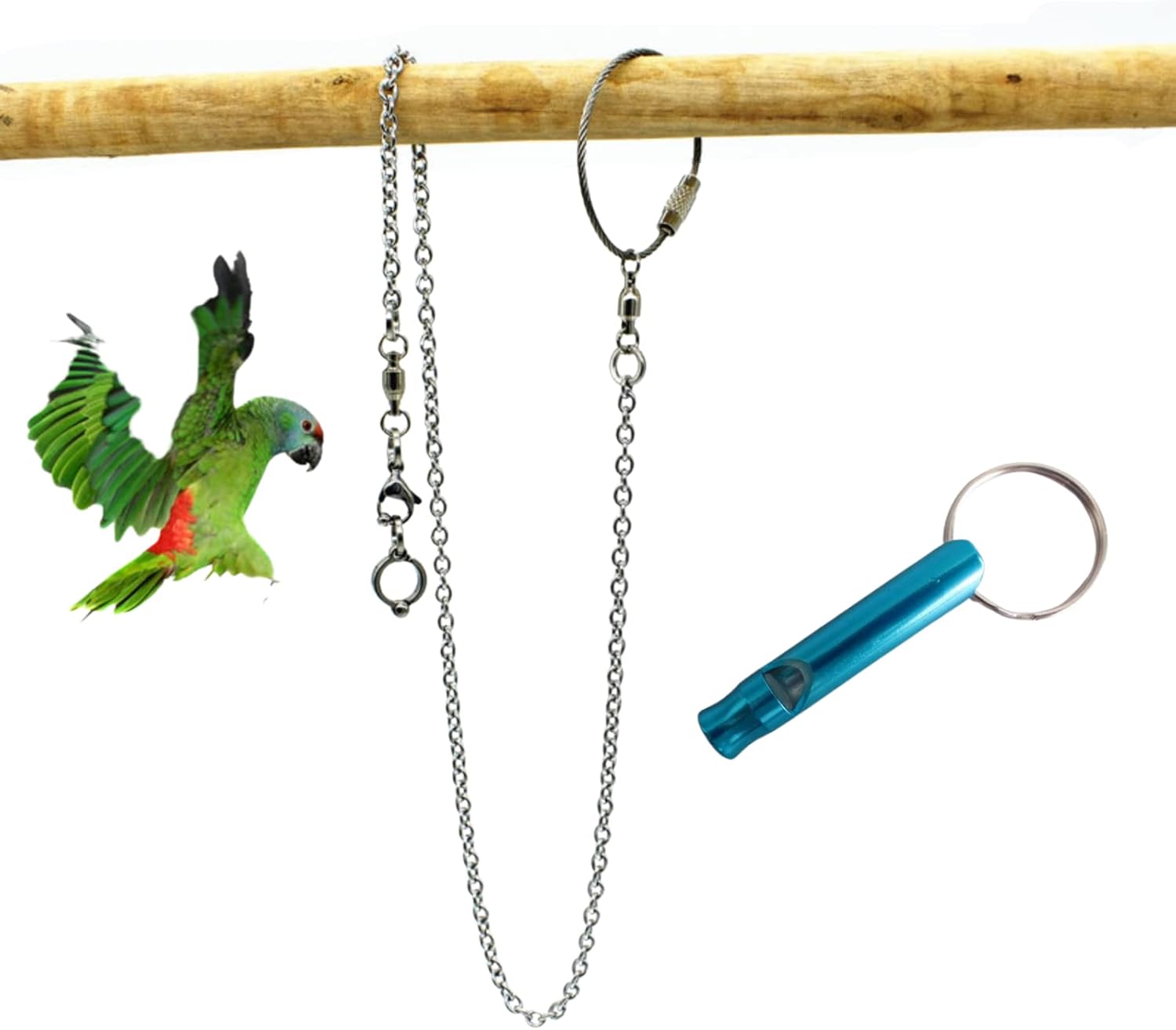 Bird Foot Chain Flying Stainless Steel Training Rope Outdoor Parrot Ankle Foot Ring Accessories Bird Harness Leash Prevent Escaping (Model9)