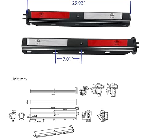 Miniatura 3 de FUTAIHE Juego de soportes de suspensión de lodo con resorte recto negro de 1-18 pulgadas, espaciado de pernos de 29.92 pulgadas de longitud, ajuste