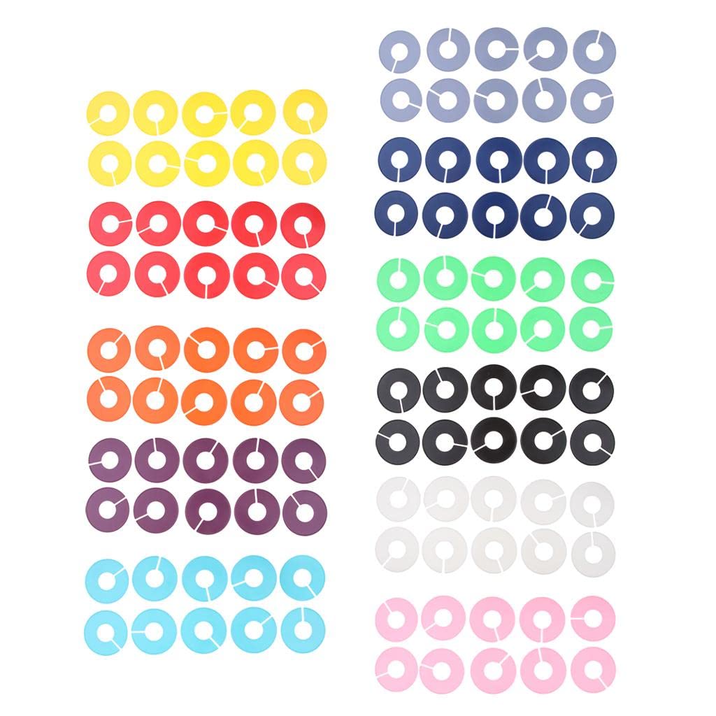 Lot de 110 intercalaires ronds en 11 couleurs, faciles à écrire et à installer, essentiels pour l'organisation de placard
