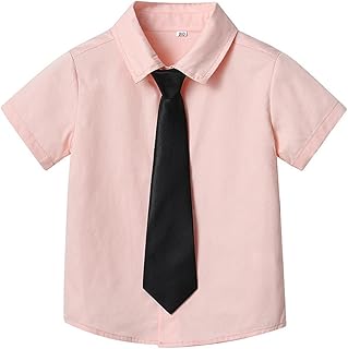 Camisetas 152 Niños Niños Verano Solo Color Sólido Manga Corta Cardigan Para Niños Niñas Corbata Color Caramelo Camisa Niños Jersey
