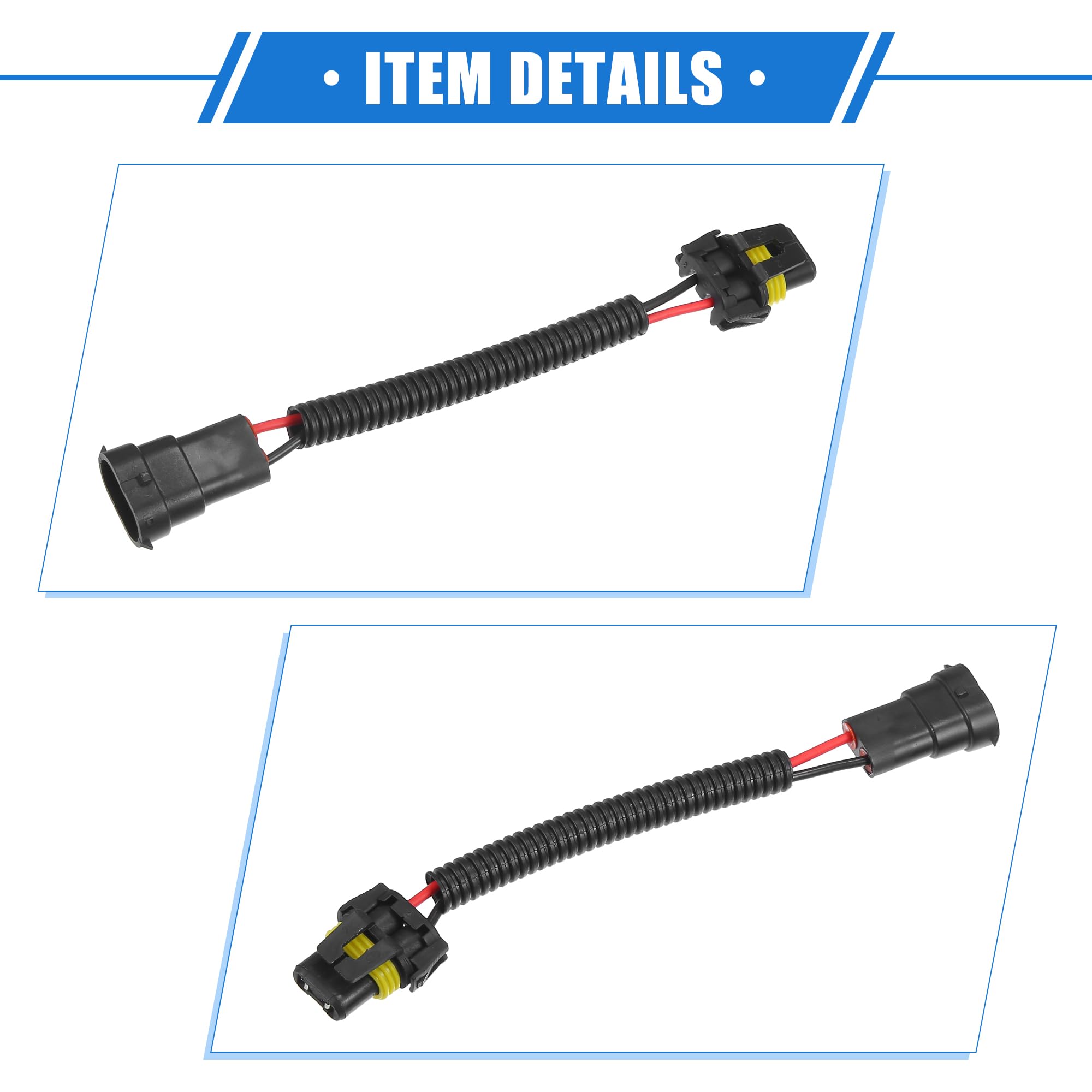 X AUTOHAUX Lot de 2 adaptateurs H8 H9 H11 mâle vers 9006 HB4 femelle, pour voiture