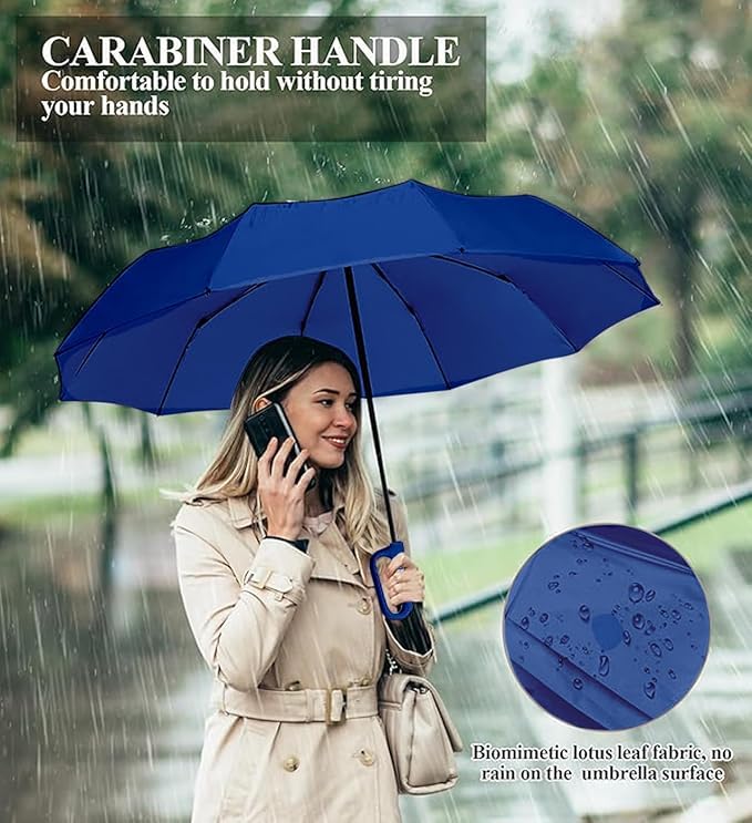 Image of Umbrella for Women | Umbrellas for Men | UV Coated 3 Fold Umbrella for Rain with Auto Open and Close Small Folding Travel-Foldable Windshield