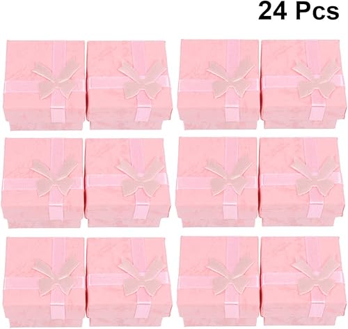 Miniatura 7 de Juego de 24 cajas de joyería de cartón, cajas de joyería, anillos, colgantes, aretes, collares, cajas para aniversarios, bodas, cumpleaños, color