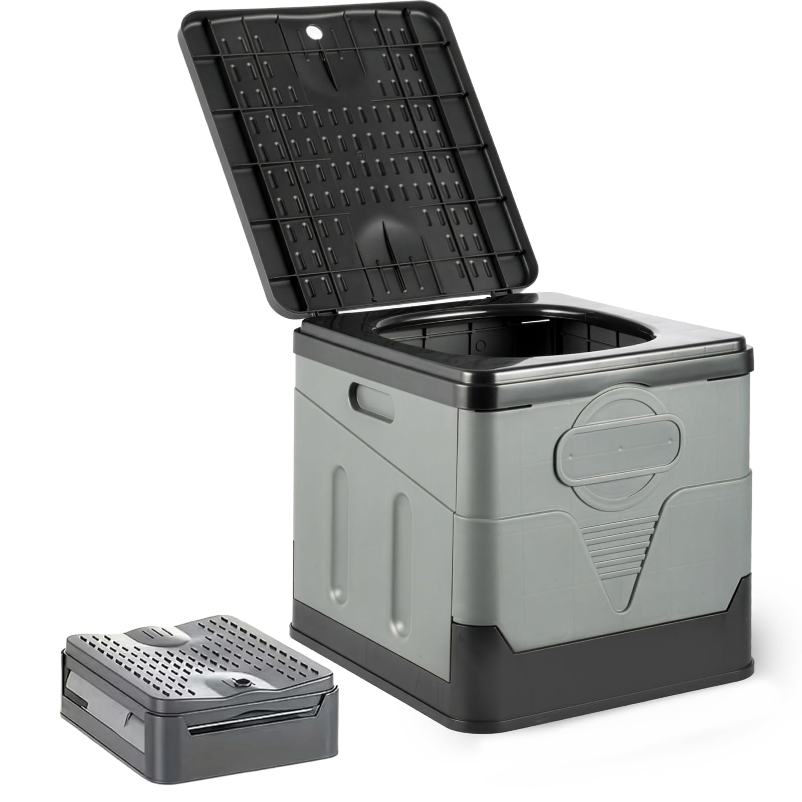 EVERGOODS Camping Toilet Portable Camping Toilet for Adults – Compact Foldable Travel Potty with Lid, 26x31x30cm, Lightweight & Easy-to-Clean for Car, SUV, Boat, RV, Hiking, Beach, Road Trips & Outdoo