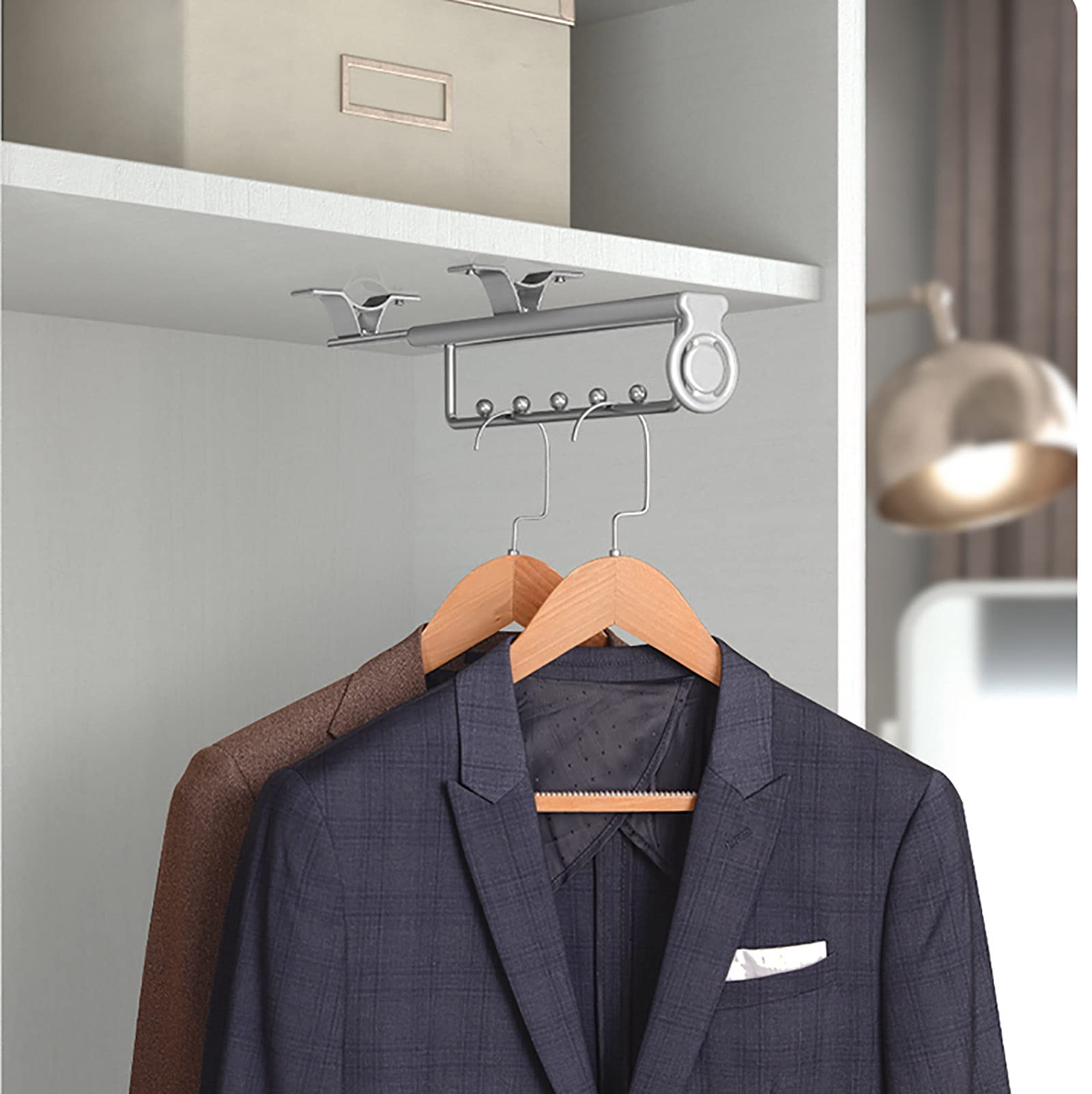 SWENEEN Closet Pants Hanger Bar,Extendable Pants Holder,Pull Out Pants Rack Pants Hanger Bar Clothes Organizers,For Space Saving And Storage,245mm
