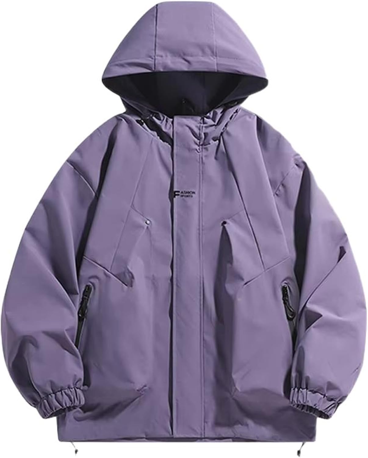GUOYUXIAO Men's Waterproof Mountain Jacket Windproof Running Hiking Fishing Hooded Working Coat for men-Purple