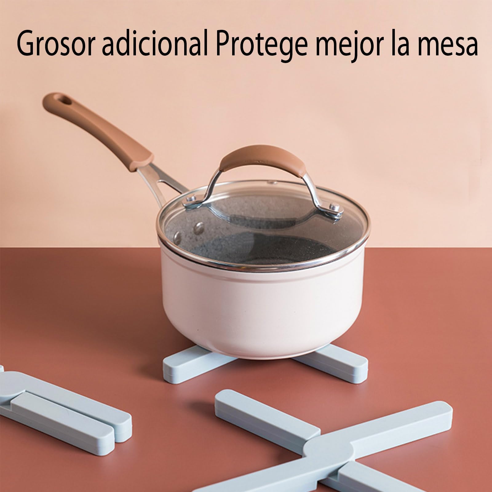 Salvamanteles de Silicona Grande y Plegable - Soportes para Ollas y Sartenes - Juego de Salvamanteles