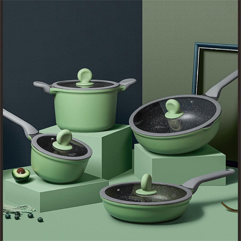 JSEIAJB Kitchen Non-stick Pot Set Camping Multi-function Rice Cooker Milk Pot Cookware Set With Lid Induction Cooker Pot Kitchen Utensils