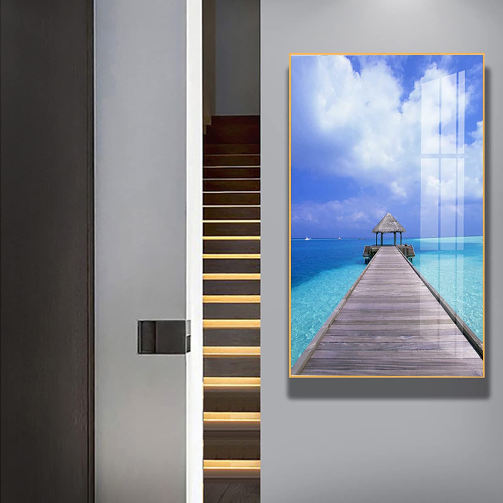 Couvercle de Panneau Électrique Décoratif - Hide Meter - Couvercle de Panneau Électrique Mural Disponibles - Idéal pour Votre Maison,B(Black),50×70cm