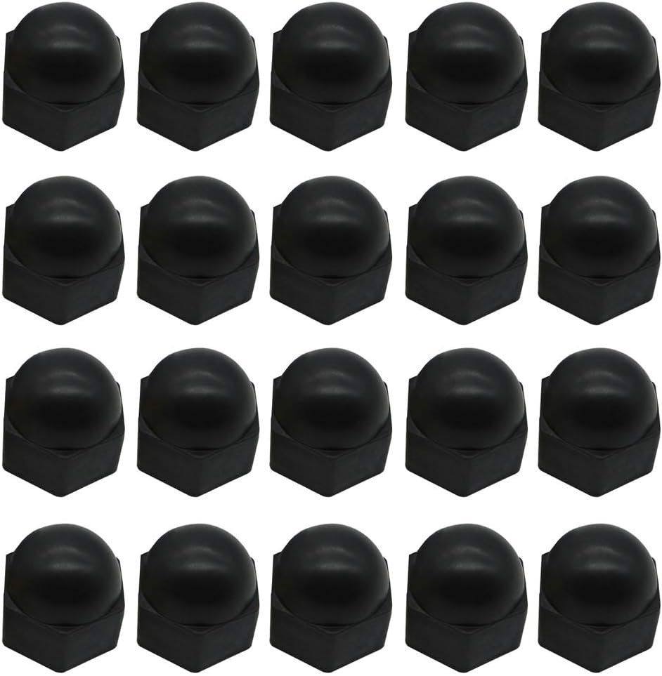 20 Pieces Nut Protection Cover Hex Nut Protection Caps Dome Bolt Nut Protective Caps Covers Hexagonal Screws M12x19mm, Black