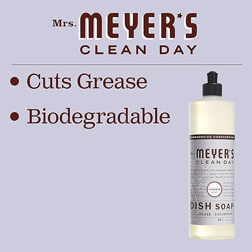 Miniatura 75 de Mrs. Meyer's Clean Day - Detergente líquido para platos, aroma a albahaca, fórmula biodegradable, paquete de 6 unidades, 16 fl oz