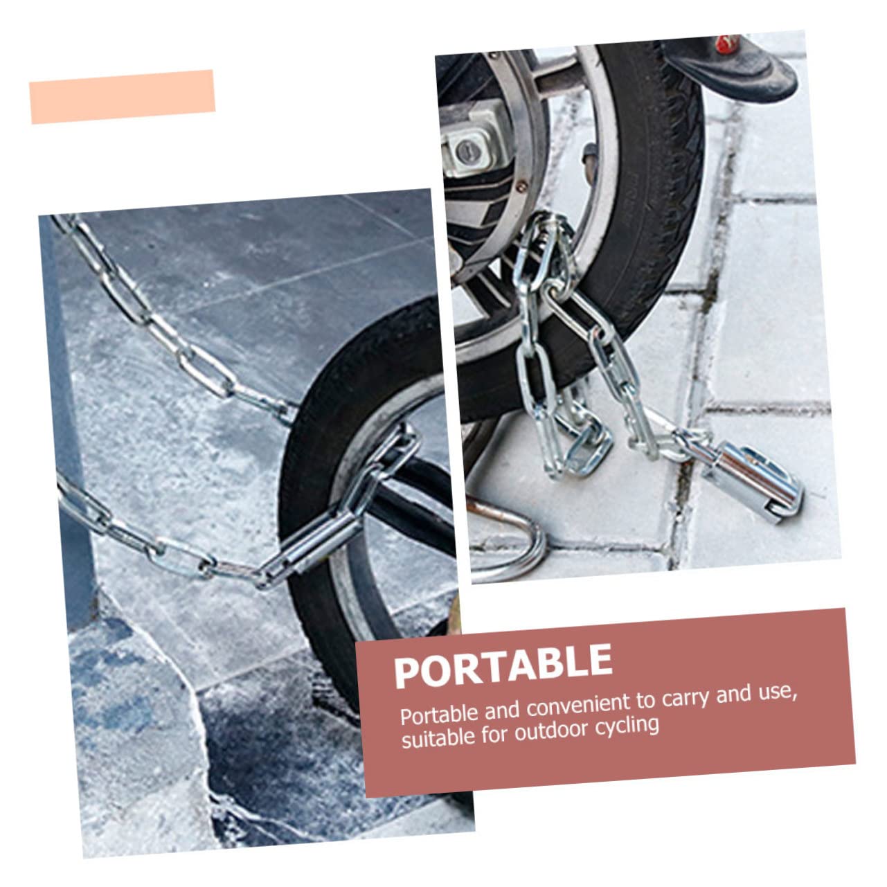 Toddmomy Bike Chain Lock Heavy Duty Theft Chain Security Lock for Bicycles Motorcycles and Electric Bikes Protection Durable and Portable Design