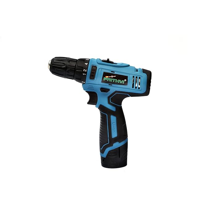 Buy PRITHVI P950 Cordless Drill Machine, 10mm, 12Wh Liion Battery, Keyless Chuck Variable Speed