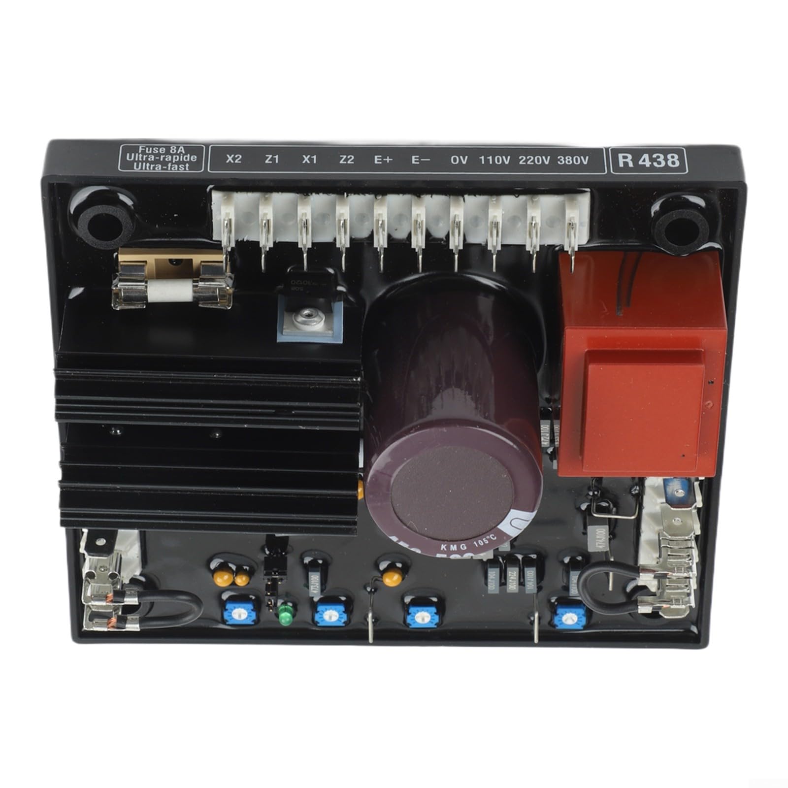 Avr R438 Regulador de voltaje automático Pcb para generador Leroy Somer, compatible con Arep o PMG, se adapta a la serie 1000/3000, negro, para equipos de energía industrial