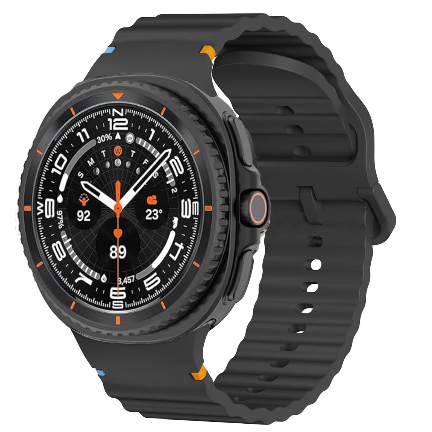 Vurtboly Sports Band Compatible for Samsung Galaxy Watch 8/8 Classic 2025 Classic Design, 22mm No Gap One Click Soft Silicone Replacement Strap for Galaxy Watch 8 40 44mm/8 46mm Men Women Black