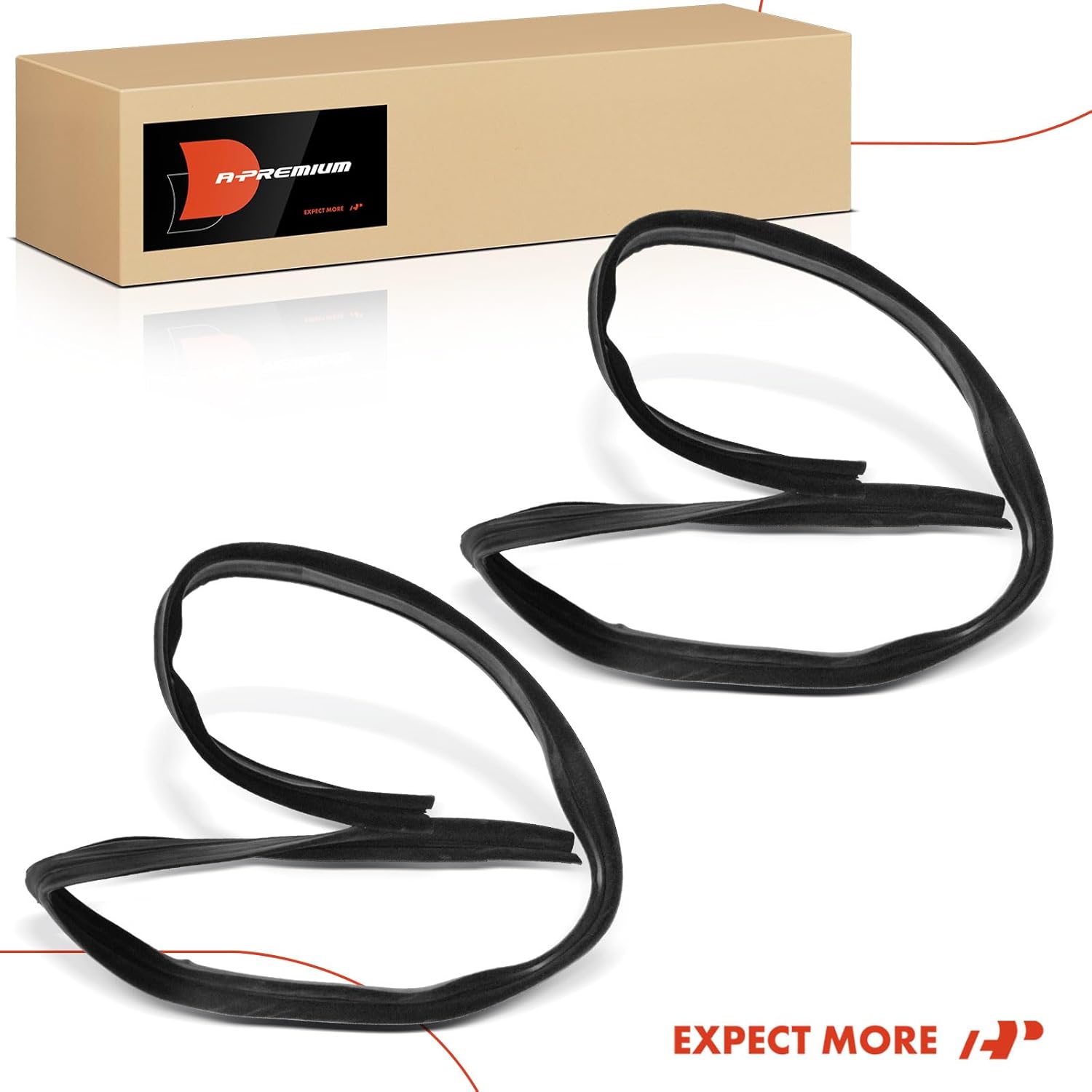 A-Premium 2PCS Front Car Door Weather Stripping Seal Strips Compatible with Ford Mustang 1983-1993, Hardtop Only