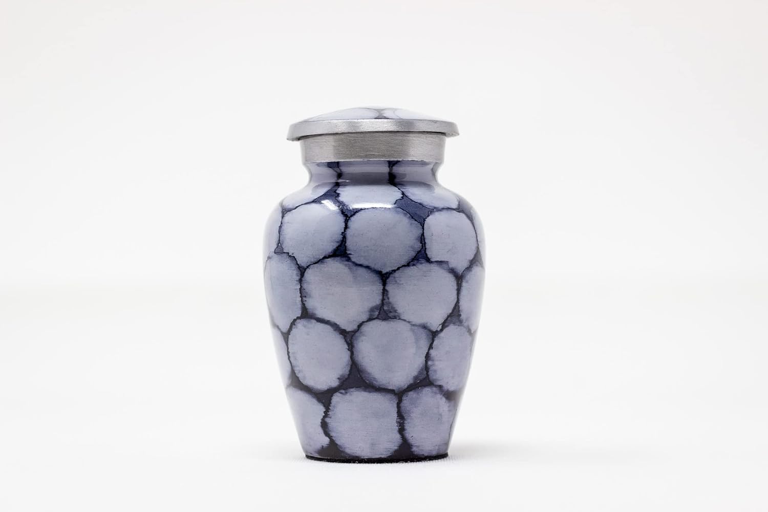 Small Urn for Human Ashes - Purple and Black Mini Urn for Ashes - Keepsake Urn with Blue Velvet Bag