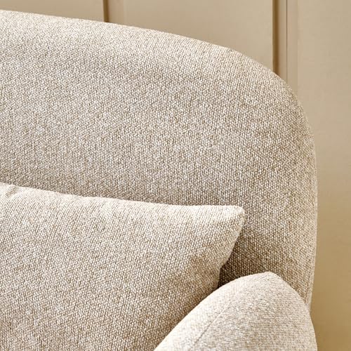 Image of Home Centre | Clair Fabric Swivel Accent Chair with Cushion | Accent Chair for Living Room | Metal | Beige | 1 Year Warranty