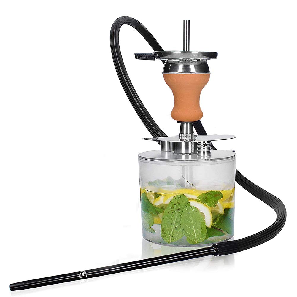 Juego de cachimba, Mini Shisha de Acero Inoxidable, Shisha acrílica Ligera para Llevar, establo de cachimba, Juego Completo con Bolsa de Cabeza de Chimenea para familias, hoteles