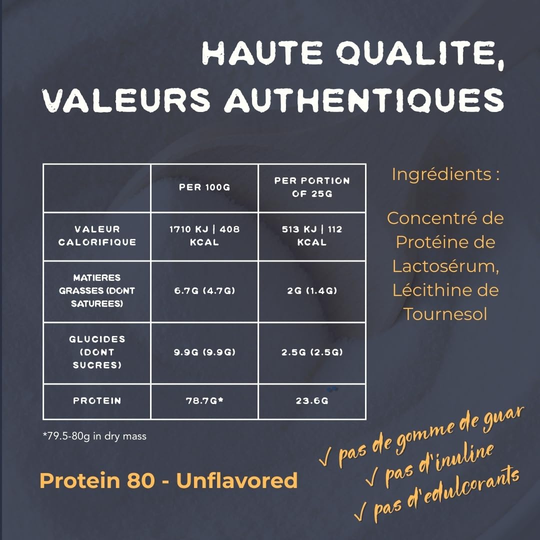 Protero Weide Whey Protein 80 | Poudre de Protéine de Lait de Pâturage | Sans Additifs Artificiels, Sans Soja - 800g