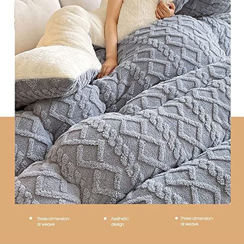 2023 New Thickened Super Soft Insulation Hibiscus Winter Quilts, Lightweight Breathable Warmth Thick Bed Comforters, Fluffy Plush Double-Sided Twin Size Velvet Blanket Quilt for Cold Weather.